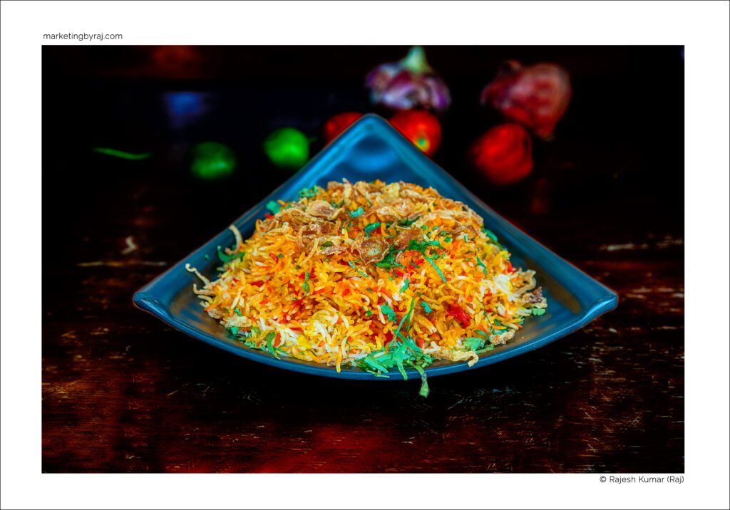 Biryani is a mixed rice dish originating among the Muslims of the Indian subcontinent