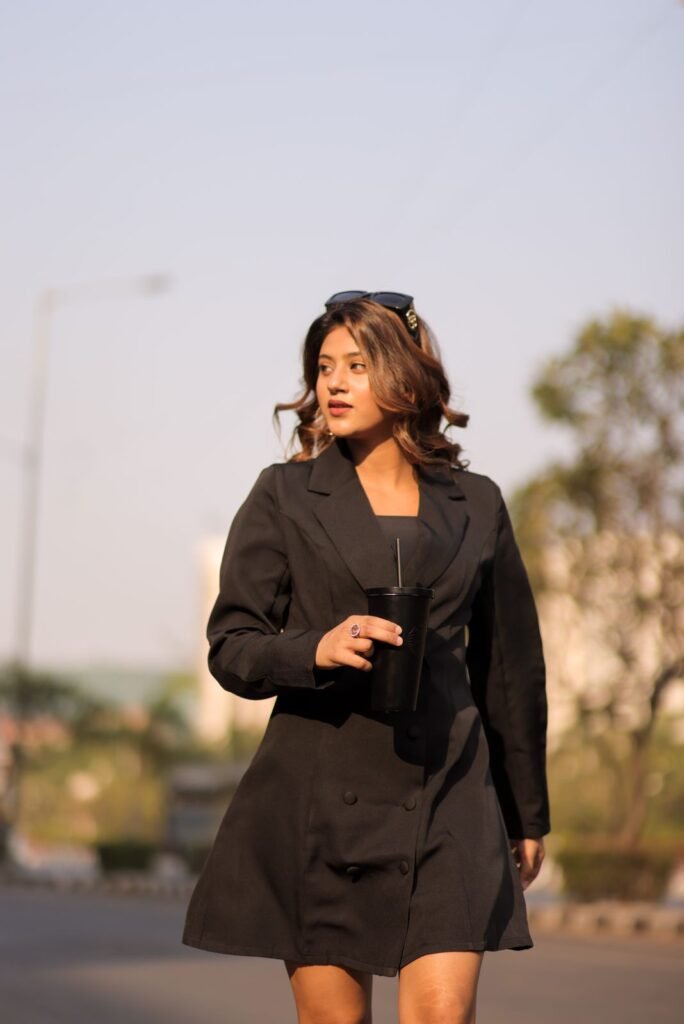 Social Media fame Anjali Arora Sizzles in Hot Black Blazer Dress